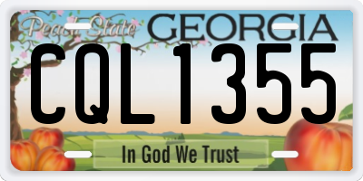GA license plate CQL1355