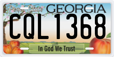 GA license plate CQL1368