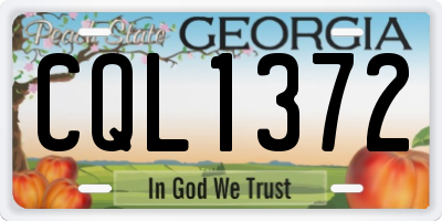GA license plate CQL1372