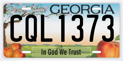 GA license plate CQL1373