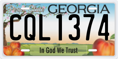 GA license plate CQL1374