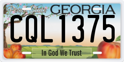 GA license plate CQL1375