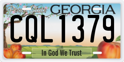 GA license plate CQL1379