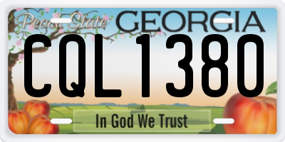 GA license plate CQL1380