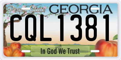 GA license plate CQL1381