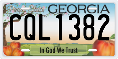 GA license plate CQL1382
