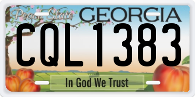 GA license plate CQL1383