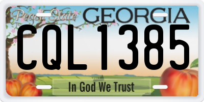 GA license plate CQL1385