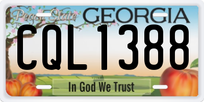 GA license plate CQL1388