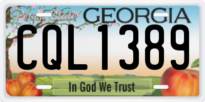 GA license plate CQL1389