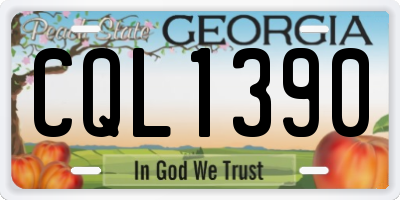 GA license plate CQL1390