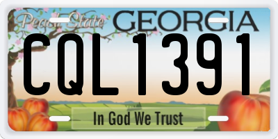 GA license plate CQL1391
