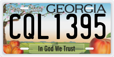 GA license plate CQL1395