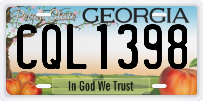 GA license plate CQL1398