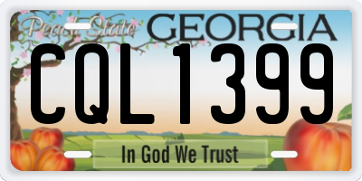 GA license plate CQL1399