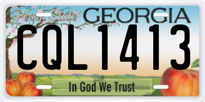 GA license plate CQL1413
