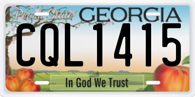 GA license plate CQL1415