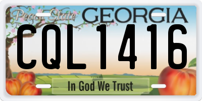 GA license plate CQL1416
