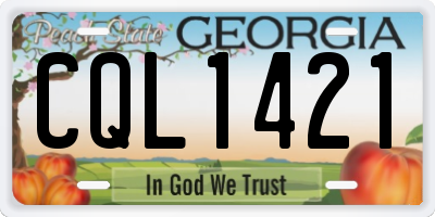 GA license plate CQL1421