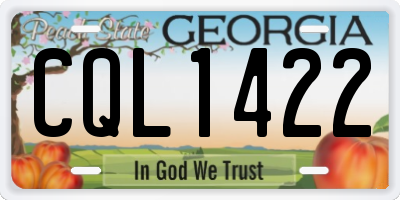 GA license plate CQL1422