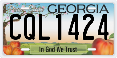 GA license plate CQL1424