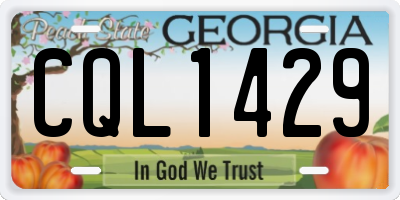 GA license plate CQL1429