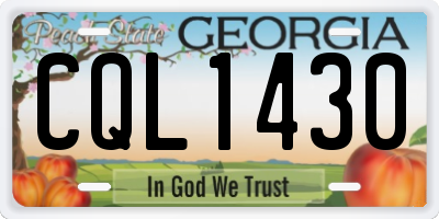 GA license plate CQL1430