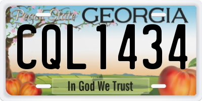 GA license plate CQL1434