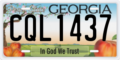 GA license plate CQL1437