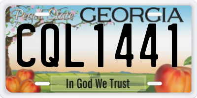 GA license plate CQL1441