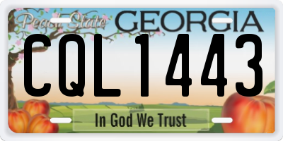GA license plate CQL1443