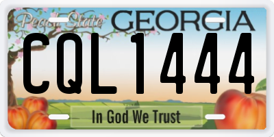 GA license plate CQL1444