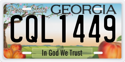 GA license plate CQL1449