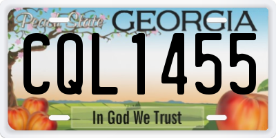 GA license plate CQL1455