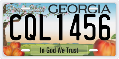 GA license plate CQL1456