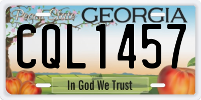 GA license plate CQL1457