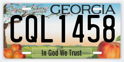 GA license plate CQL1458