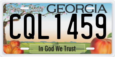 GA license plate CQL1459