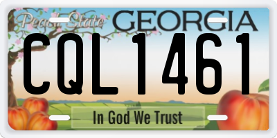 GA license plate CQL1461