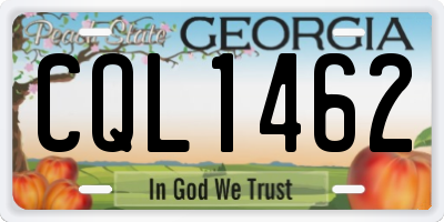 GA license plate CQL1462