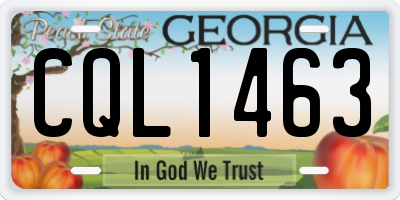 GA license plate CQL1463