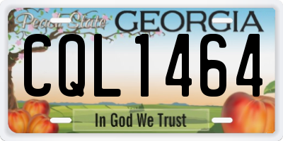 GA license plate CQL1464