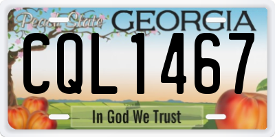 GA license plate CQL1467