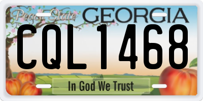 GA license plate CQL1468