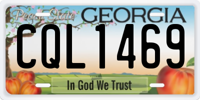 GA license plate CQL1469