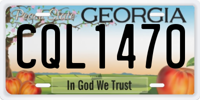 GA license plate CQL1470