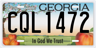 GA license plate CQL1472