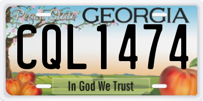 GA license plate CQL1474