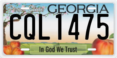 GA license plate CQL1475