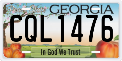 GA license plate CQL1476